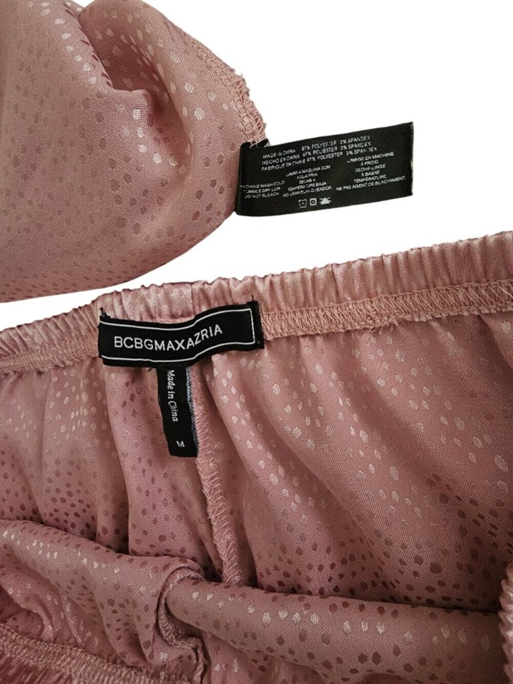 BCBGMaxAzria Satin Lace Cami & Shorts Set in Dusty Rose - Picture 11 of 15